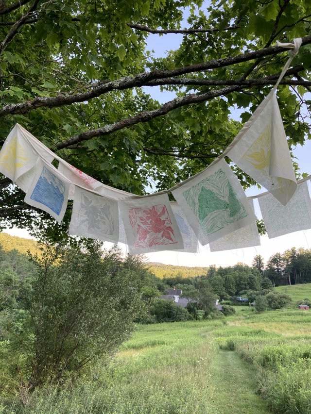 flags for peace at Sheep Hill, Williamstown, MA