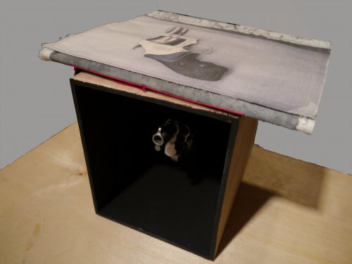 Blood Refund box, book, detail.