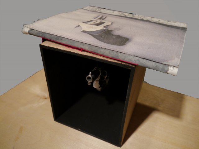 Blood Refund box, book, detail.